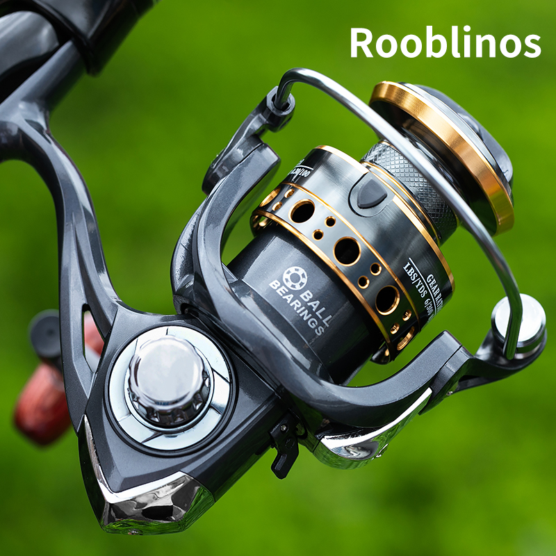 Trolling Reel - Rooblinos BK Spinning Fishing Reels สําหรับน้ําเค็มน้ําจืดโลหะ