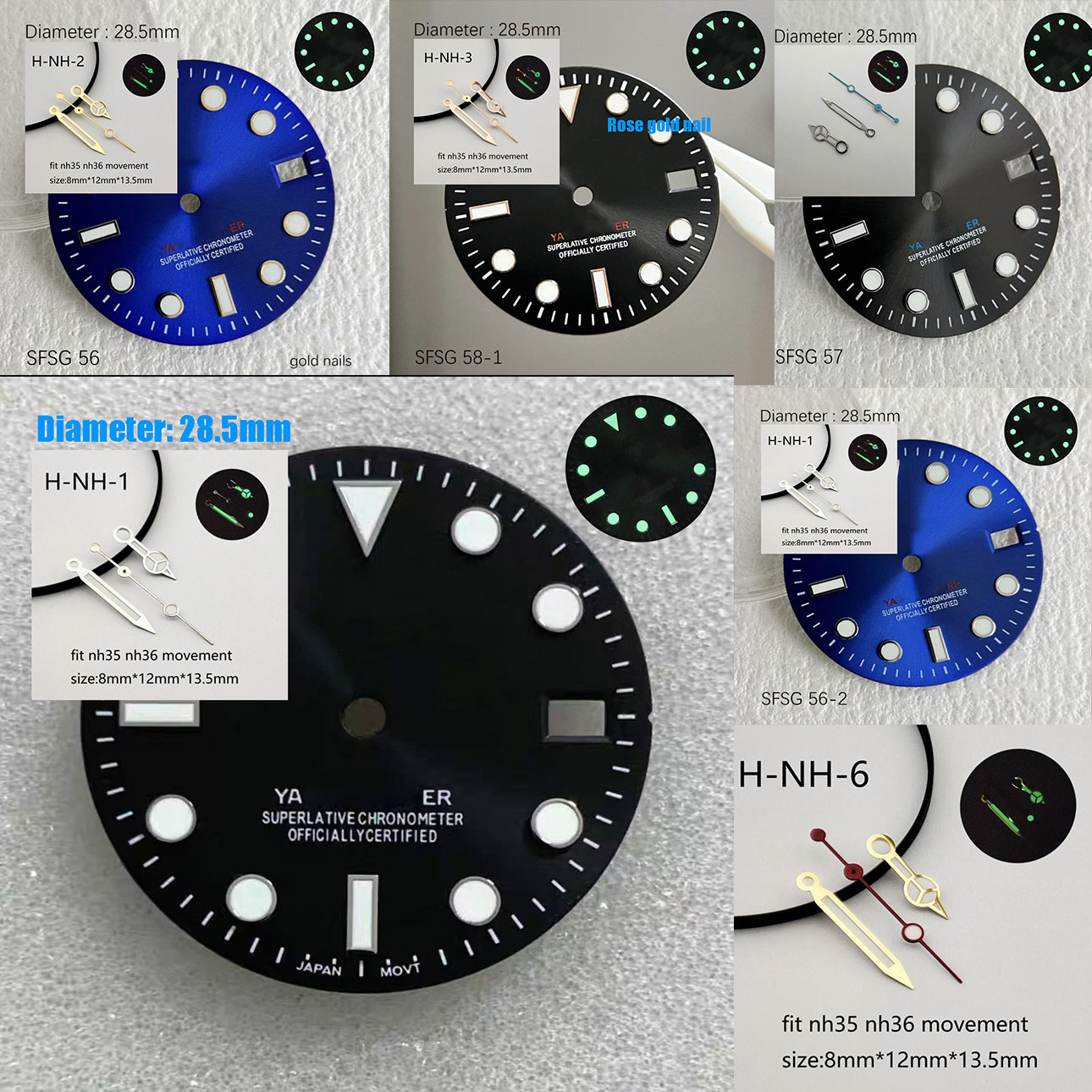 Reel Case - หน้าปัดนาฬิกา Hot SUB 28.5 มม. NH35