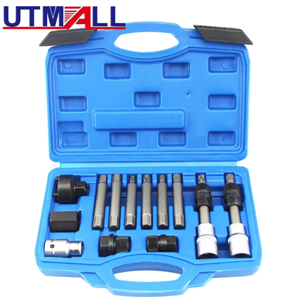 Conventional Reel - UTMALL ชุดเครื่องมือถอดพูลเลอร์อัลเทอร์เนเตอร์ 13 ชิ้น สำหรับถอดพูลเลอร์อัลเทอร์เนเตอร์ เครื่องมือถอดพูลเลอร์เครื่องยนต์รถยนต์