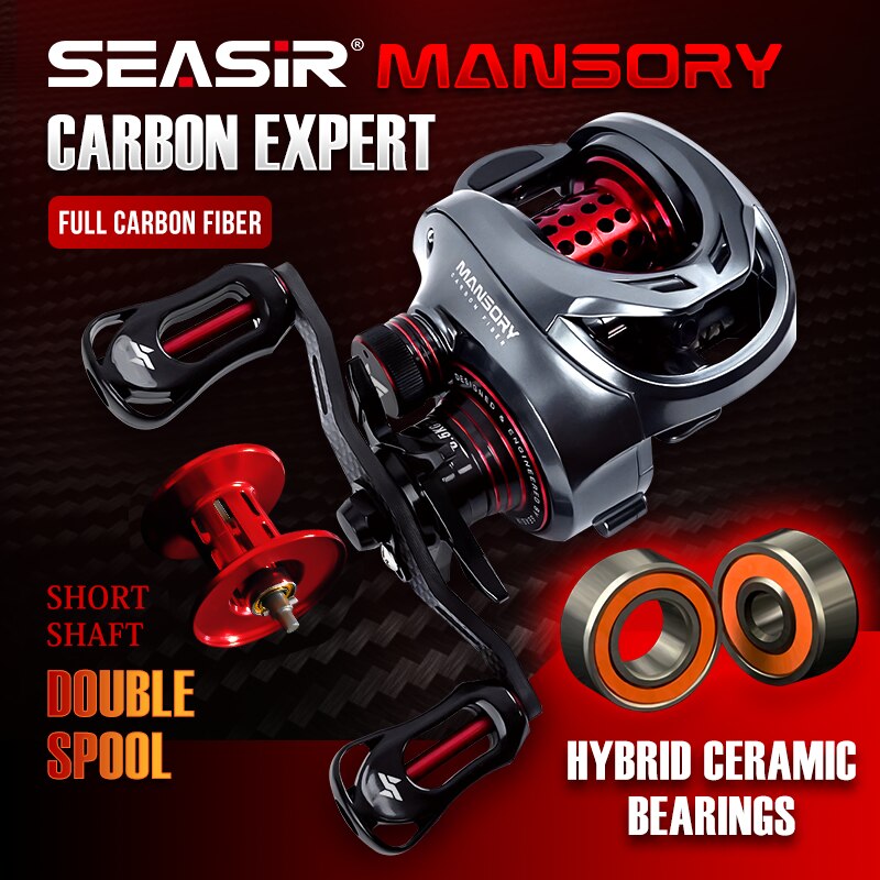 Ice Fishing Reel - Seasir mansory รอกตกปลาคาร์บอน146กรัมน้ำหนักเบาพิเศษ11 + 1 7.3:1