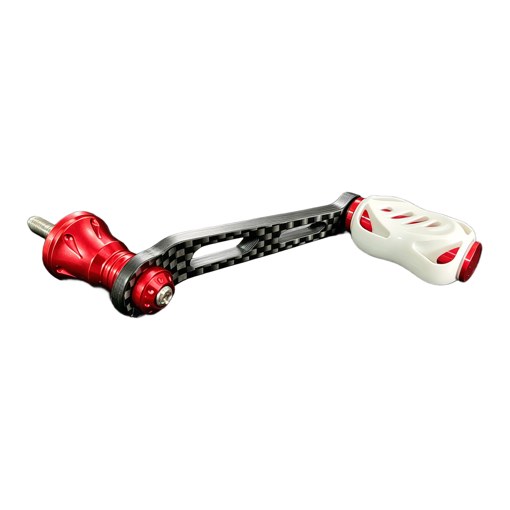 Reel Handle - ปุ่มหมุนรอกแบบขันเกลียว ด้ามจับรอกคาร์บอนไฟเบอร์สำหรับการตกปลาในการแข่งขัน วัสดุคาร์บอนความแข็งแรงสูงสำหรับรอกตกปลาแบบ Stradic