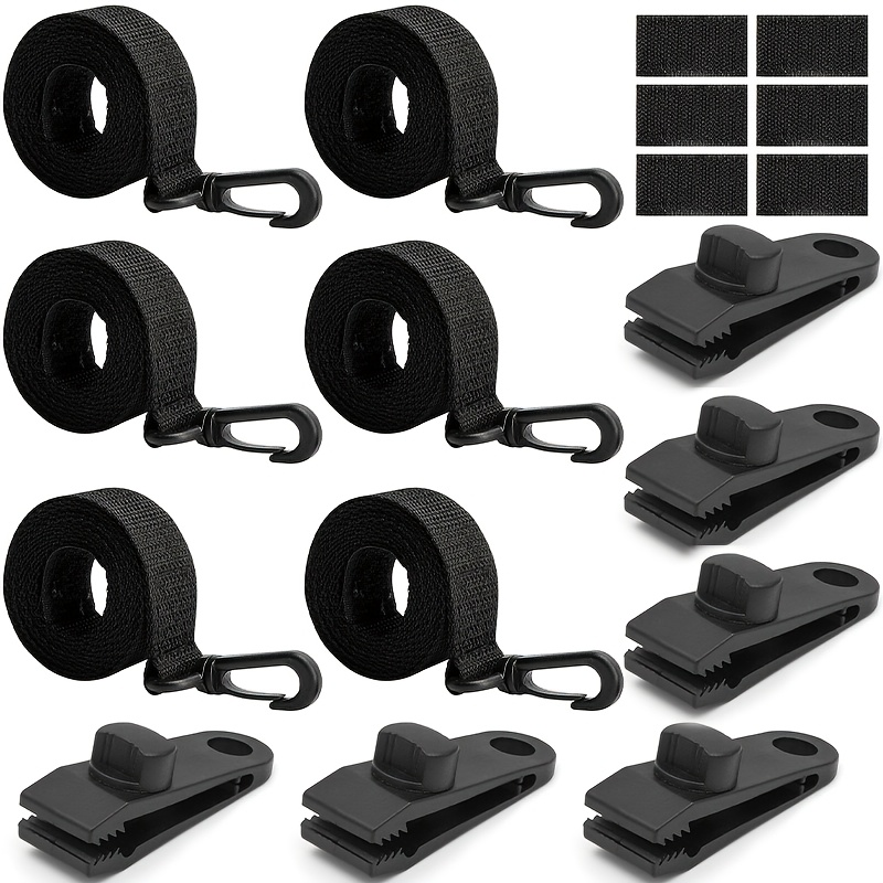 Reel Cover - ชุดติดตั้งม้วนคลุมโซลาร์เซลล์ 18 ชิ้น พร้อมสายรัดและคลิปล็อค สำหรับสระว่ายน้ำแบบฝังดิน สายรัดแบบตะขอ