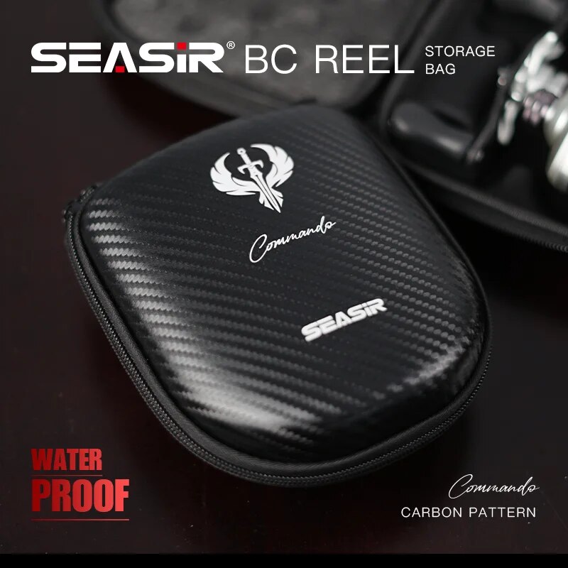 Spincast Reel - SEASIR คอมมานโดรูปแบบคาร์บอนไฟเบอร์ Baitcasting ตกปลา Reel กระเป๋า