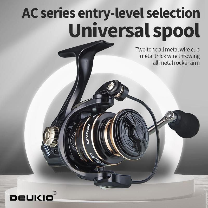 Reel Drag Knob - Deukio รอกตกปลาสปินนิ่งใหม่ลากได้สูงสุด8กก. 5.2:1แกนม้วนโลหะรอกตกปลา
