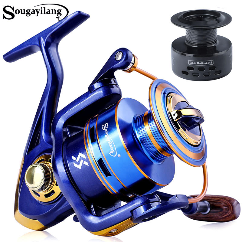 Surf Reel - Sougayilang รอกตกปลา5.2 1000 ~ 7000: 1อัตราทดเกียร์รอกสปินนิ่งพร้อมด้ามจับพับได้ลากได้สูงสุด10กก.