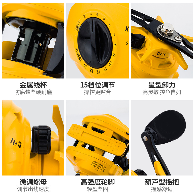 รอกตกปลาแบบเบทคาสติ้ง Yellow N - Ice Fishing Reel บทวิจารณ์และราคา